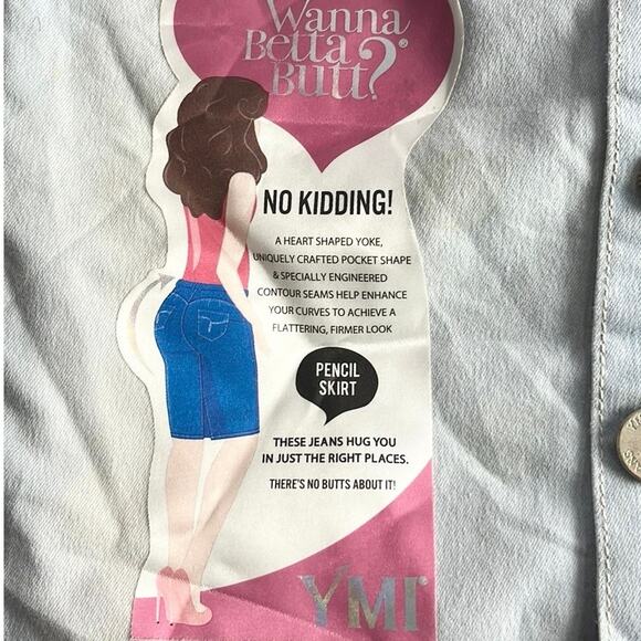 YMI Women's‎ Wannabettabutt Button Down Pencil Skirt Lightwash Size1/25 - Picture 5 of 10